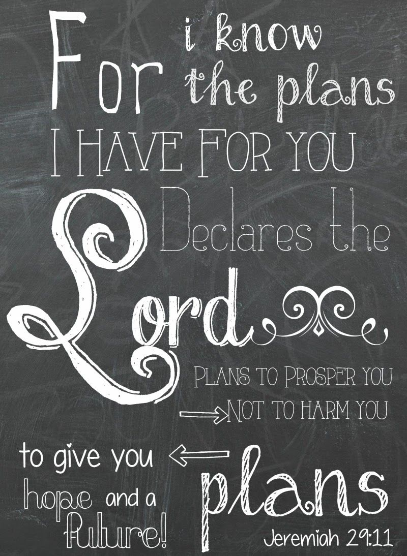 Jeremiah 29:11 Free Chalkboard Printable | F Dean Hackett - Jeremiah 29 11 Free Printable