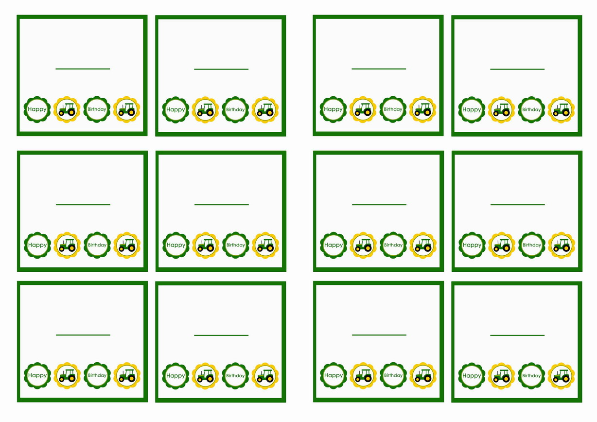 John Deere Name Tags | Birthday Printable - Free Printable John Deere Food Labels