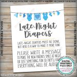 Late Night Diaper Sign, Late Night Diapers Sign The Diaper Thoughts   Late Night Diaper Sign Free Printable