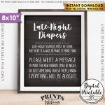 Late Night Diaper Sign, Late Night Diapers Sign The Diaper Thoughts   Late Night Diaper Sign Free Printable