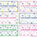 Late Night Diapers Baby Shower Printables | Drivendecor   Late Night Diaper Sign Free Printable