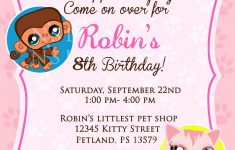 Littlest Pet Shop Inspired Birthday Invitation Card / Customize - Littlest Pet Shop Invitations Printable Free