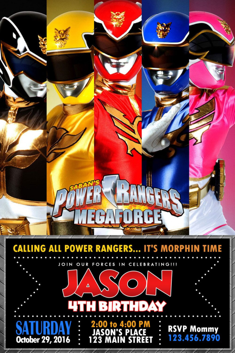 Luxury Free Printable Power Ranger Birthday Invitations - Free Printable Power Ranger Birthday Invitations