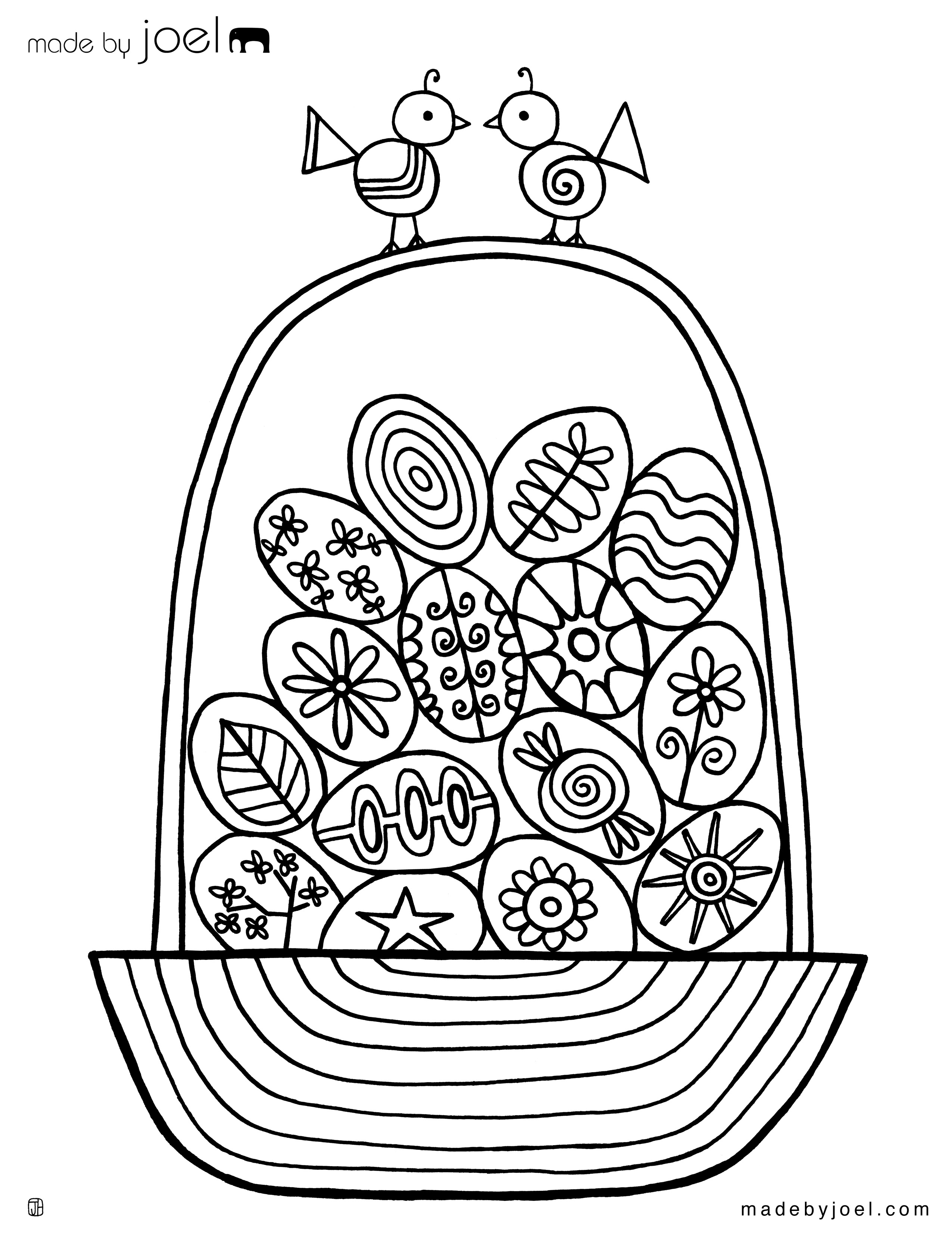 Madejoel » Easter Egg Basket Coloring Sheet - Free Printable Easter Basket Coloring Pages