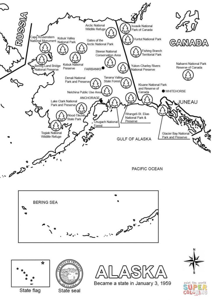 Map Of Alaska Coloring Page Free - Map Of Alaska Coloring Page Free Printable Coloring Pages Free Printable Pictures Of Alaska 728x1028 