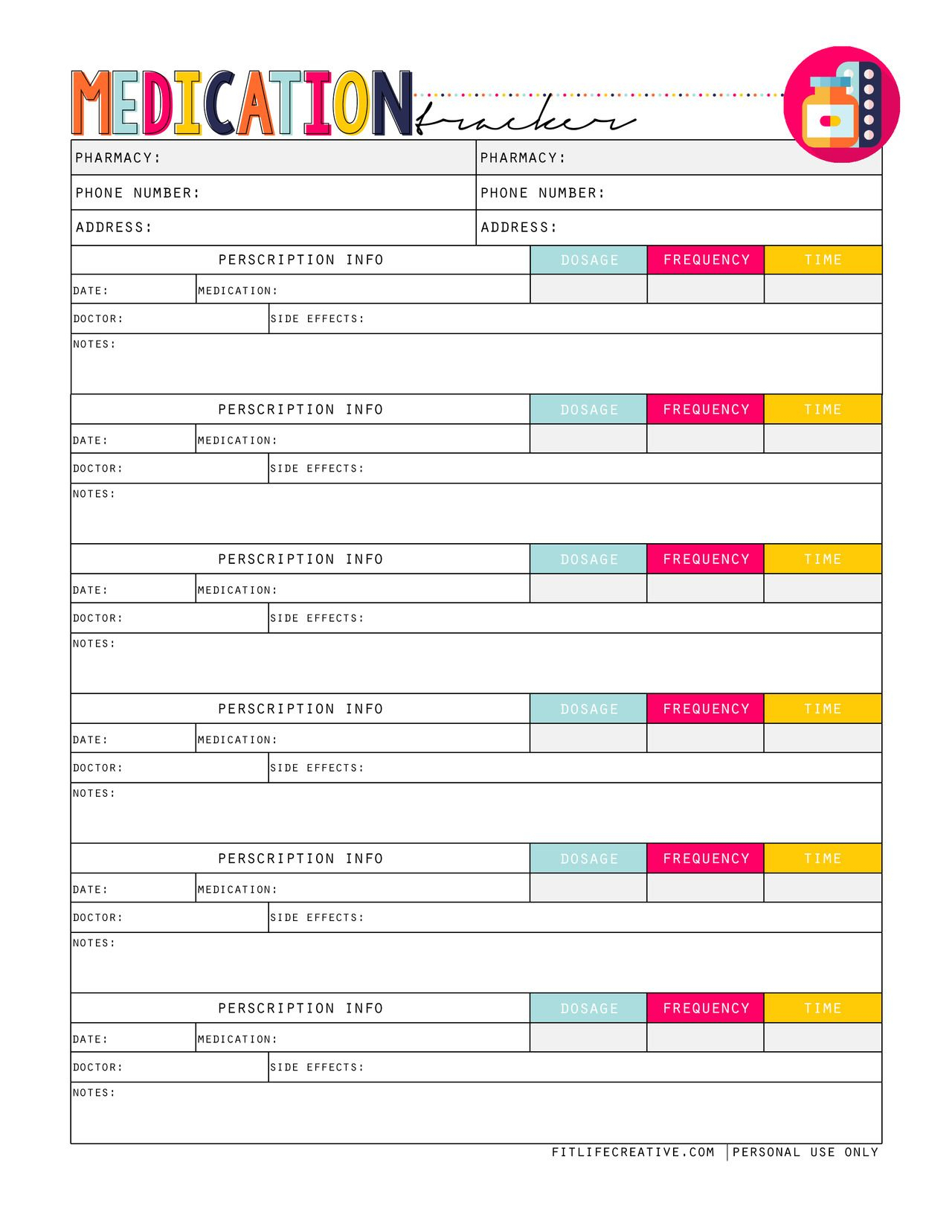 Medication Tracker Planner Printable | Planner Addicts | Pinterest - Free Printable Prescription Coupons