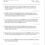 Menu Math: The Hamburger Hut (+,  )   Free Printable Menu Math Worksheets