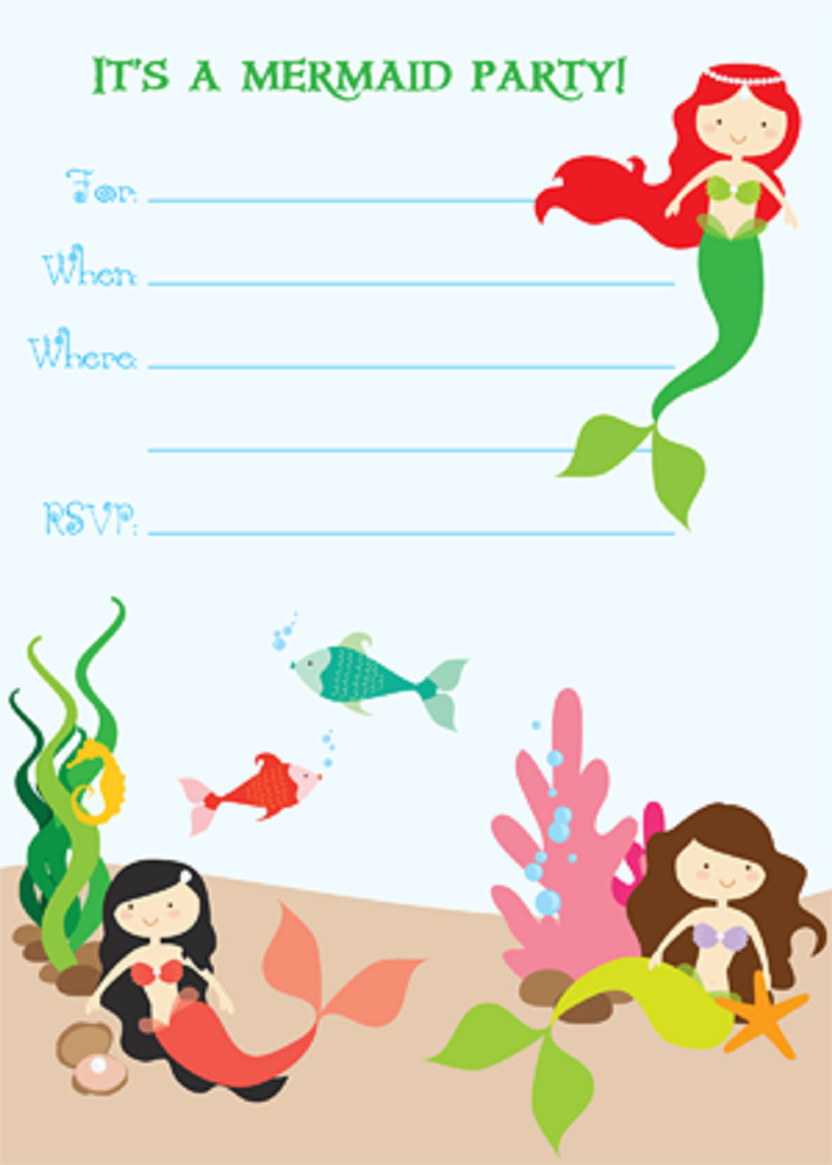 Mermaid Birthday Invitations Free Printables | Sabrina&amp;#039;s Birthday In - Mermaid Birthday Invitations Free Printable