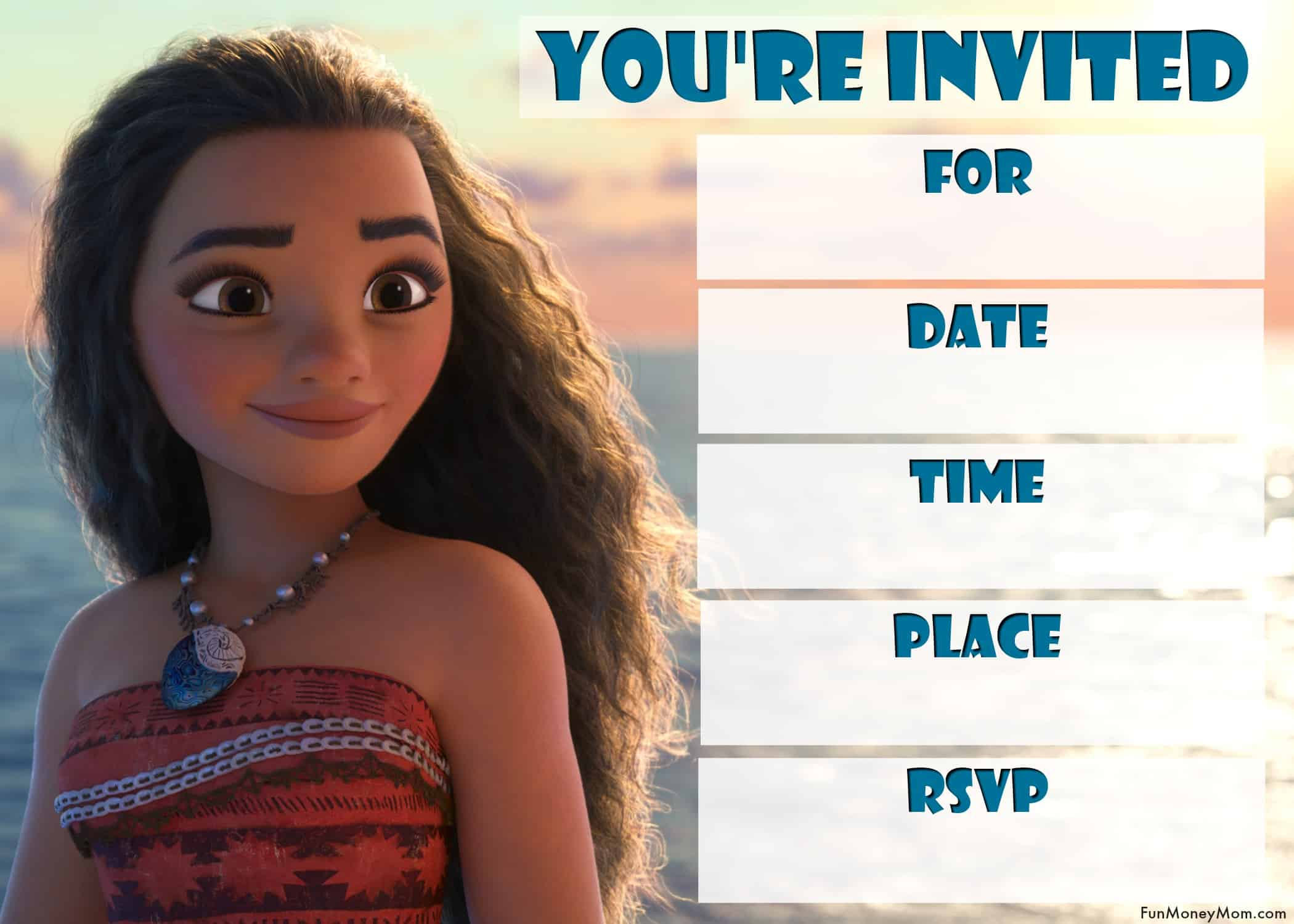 Moana Birthday Invitations - Free Printable Invitations For A Moana - Free Printable Moana Birthday Cards