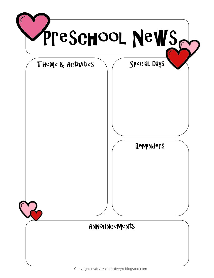 Newsletter Templates - Free Printable Preschool Newsletter Templates