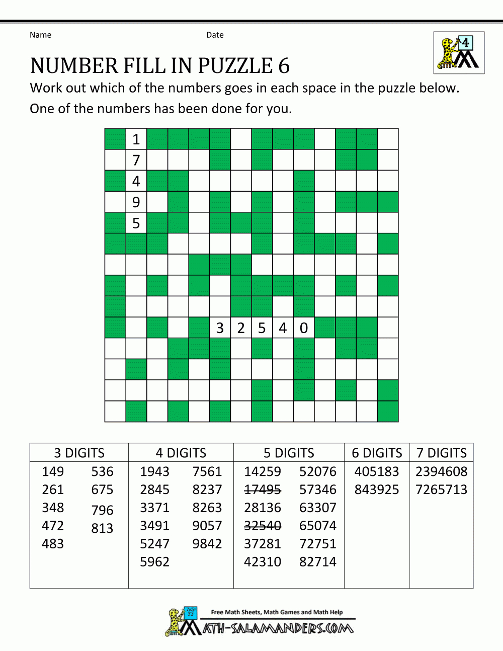 Number Fill In Puzzles Crosswords Crossword Puzzle ~ Themarketonholly - Free Printable Fill In Puzzles