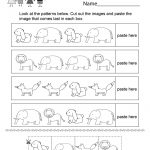 Pattern Activity Worksheet   Free Kindergarten Worksheet For Kids   Free Printable Kindergarten Worksheets Cut And Paste