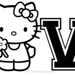 Personalized Coloring Page Initial Letter Hello Kitty   Free Printable Hello Kitty Alphabet Letters