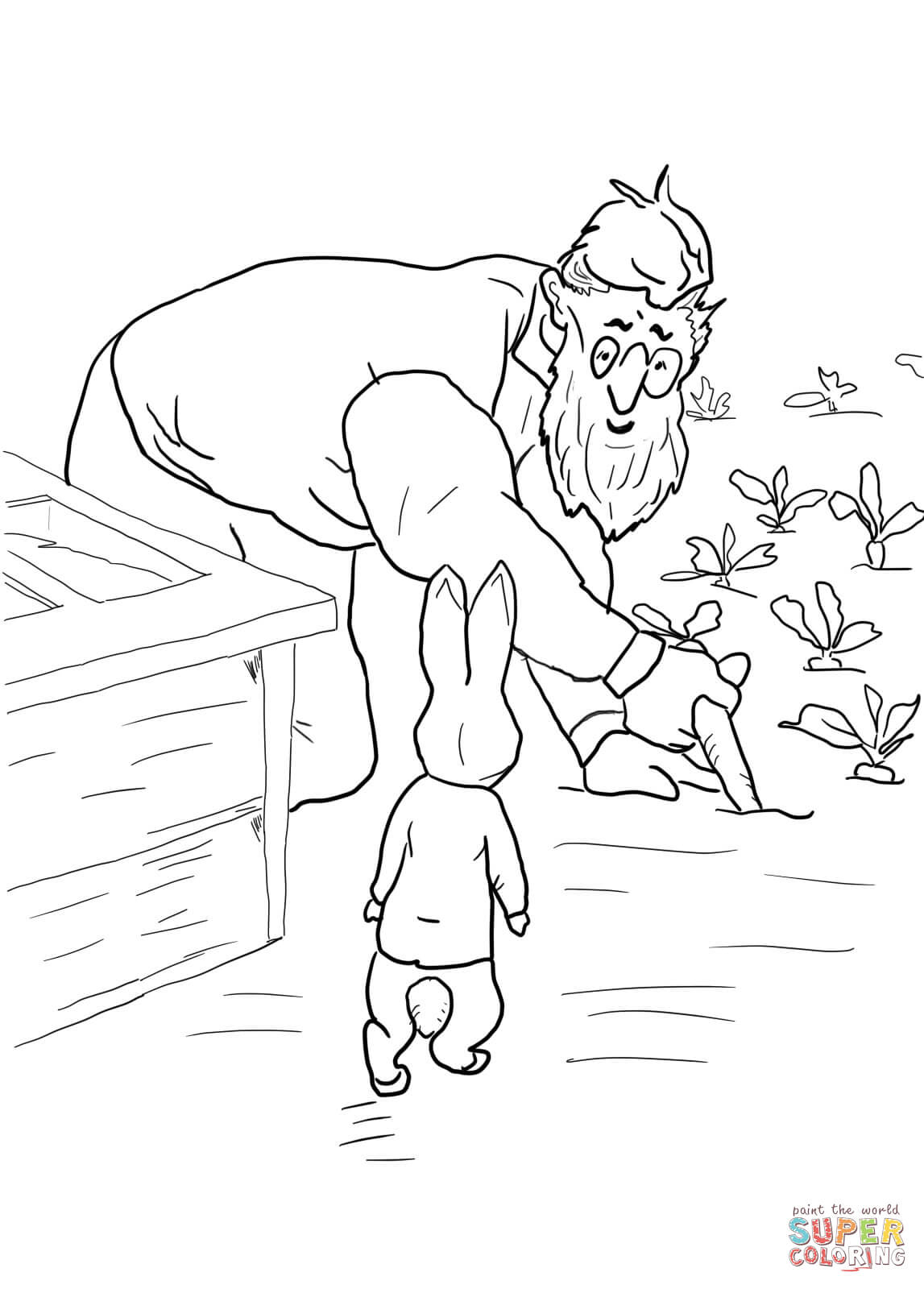 Peter Rabbit Is Spottedmr Mcgregor Coloring Page | Free - Free Printable Peter Rabbit Coloring Pages