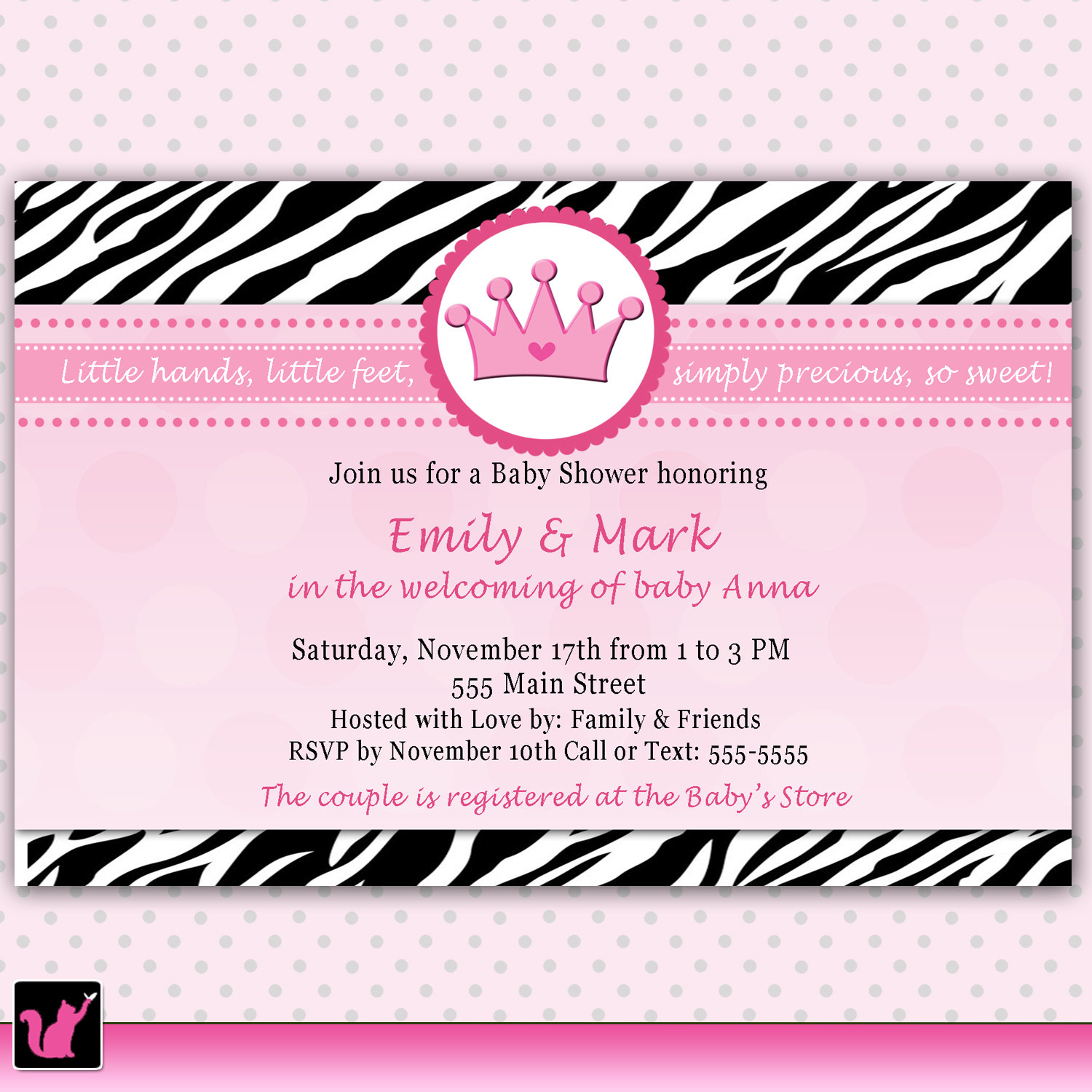 Photo : Baby Zebra Baby Shower Invitations Image - Free Printable Zebra Baby Shower Invitations