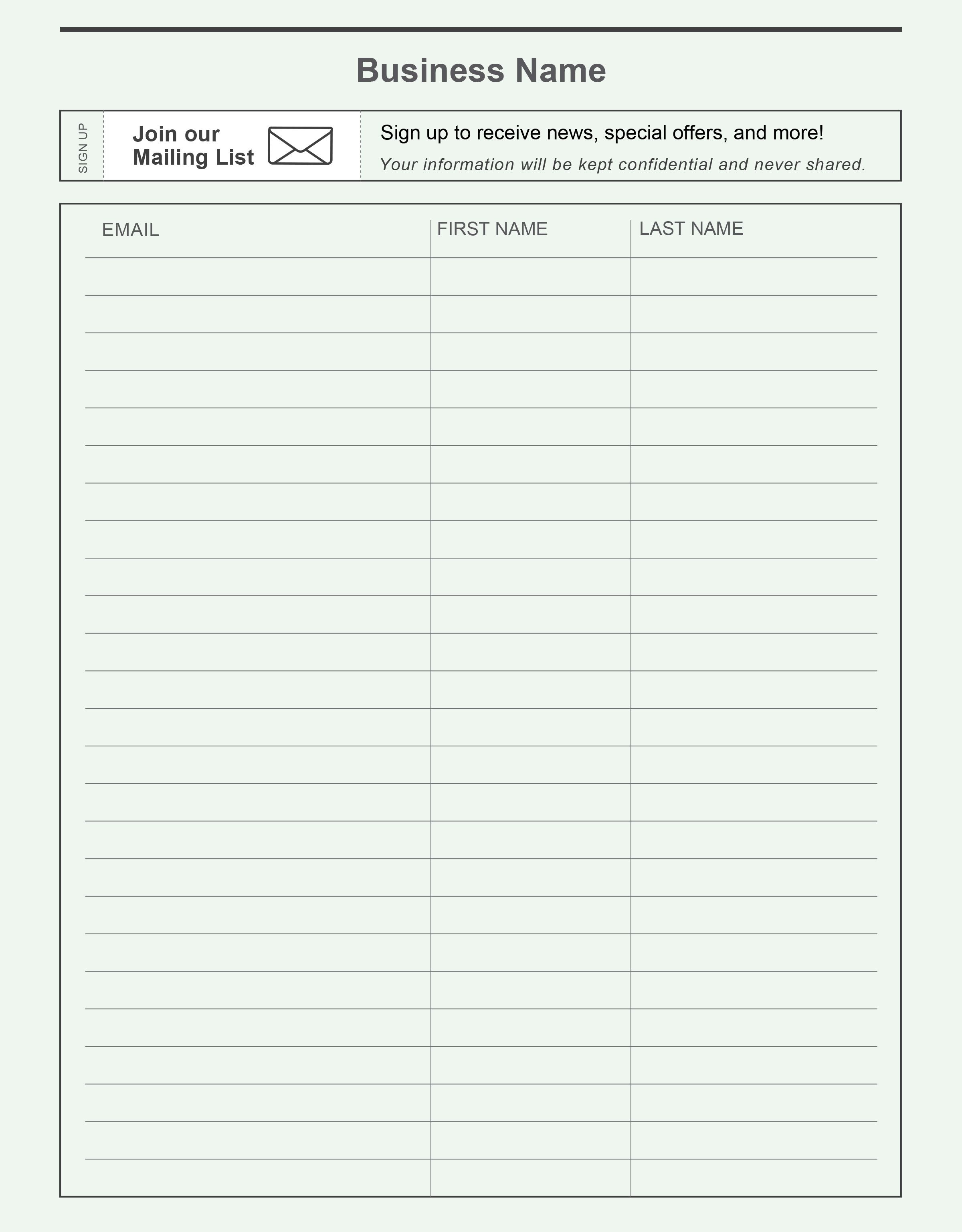 Pinconstant Contact On Grow Your Email List | Free Stuffmail - Free Printable Sign Up Sheet