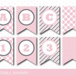 Pink Banner, Party Banner, Birthday Banner, Baby Shower Banner   Free Printable Baby Shower Banner Letters