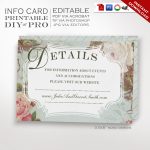 Printable Diy French Country Wedding Website Card Template   Free Printable Enclosure Cards