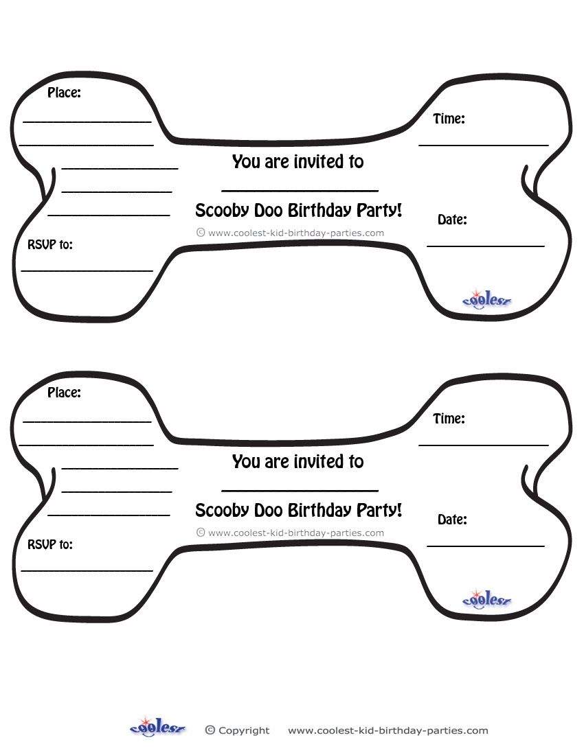 Printable Dog Bone Scooby Doo Invitations Coolest Free Printables - Dog Birthday Invitations Free Printable