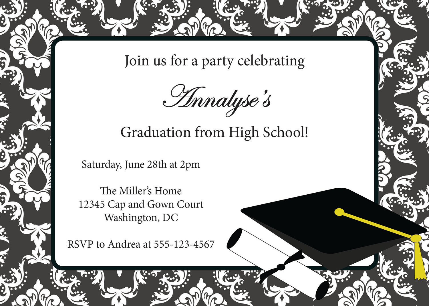 Printable Graduation Invitations Free | Download Them And Try To Solve - Free Printable Graduation Party Invitations