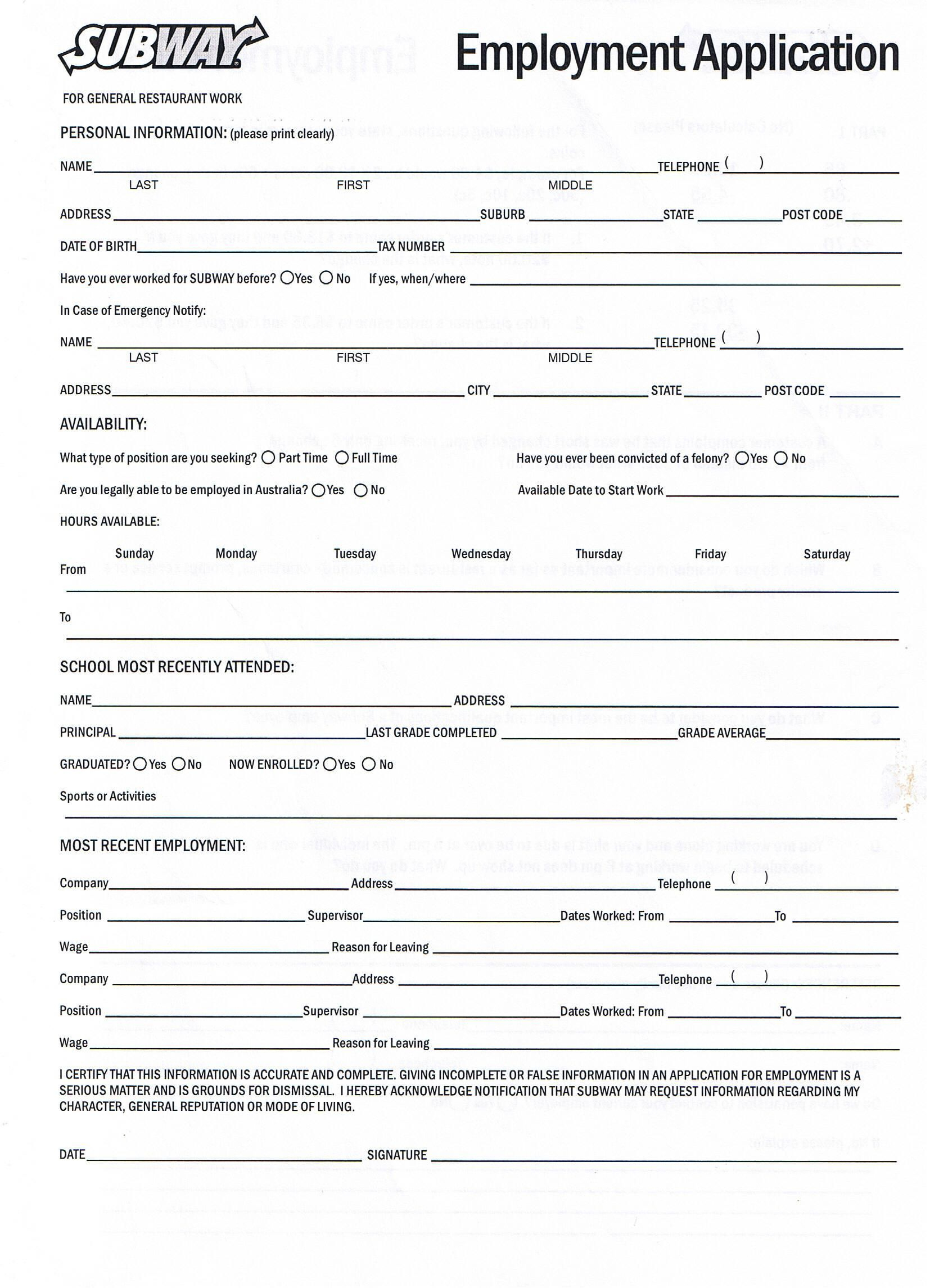 Printable Job Application Forms Online Forms, Download And Print - Free Online Printable Applications