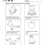 Printable Kindergarten Reading Worksheet   Free English Worksheet   Free Printable English Reading Worksheets For Kindergarten