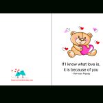 Printable Love Cards With Cute, Romantic And Thoughtful Quotes   Free Printable Love Cards