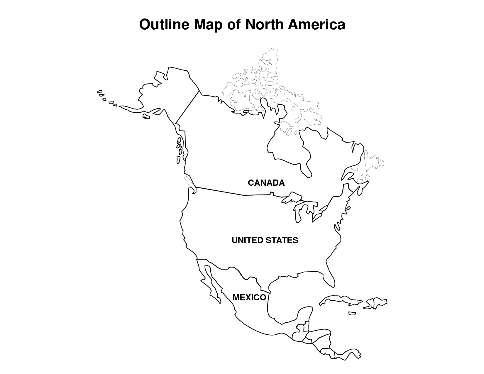 Printable Map Of North America | Pic Outline Map Of North America - Free Printable Outline Map Of North America