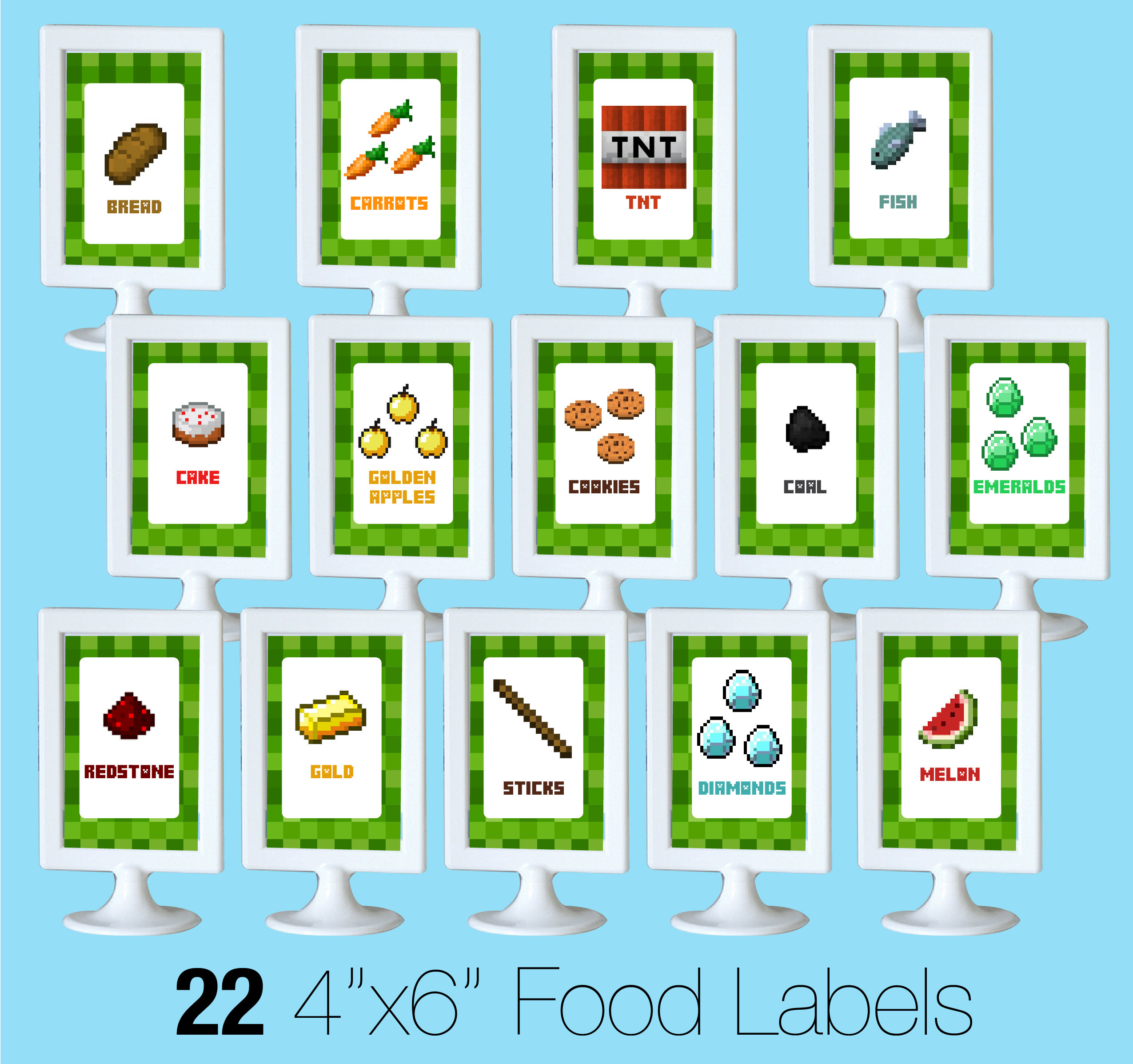 Printable Minecraft Food Labels - Creative Little Parties - Free Printable Minecraft Food Labels