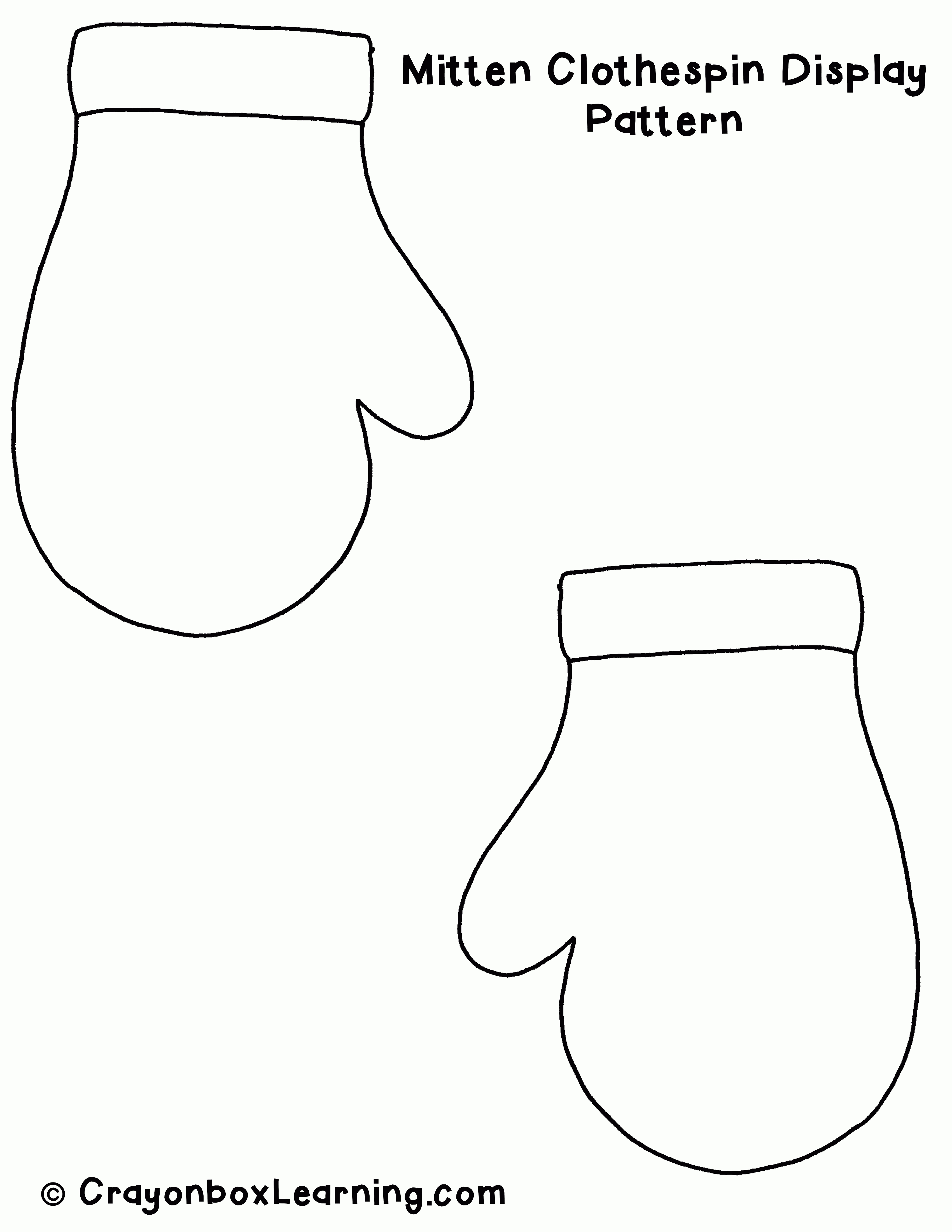 Printable Mitten Pattern Template | Teaching | Pinterest | Mittens - Free Mitten Template Printable