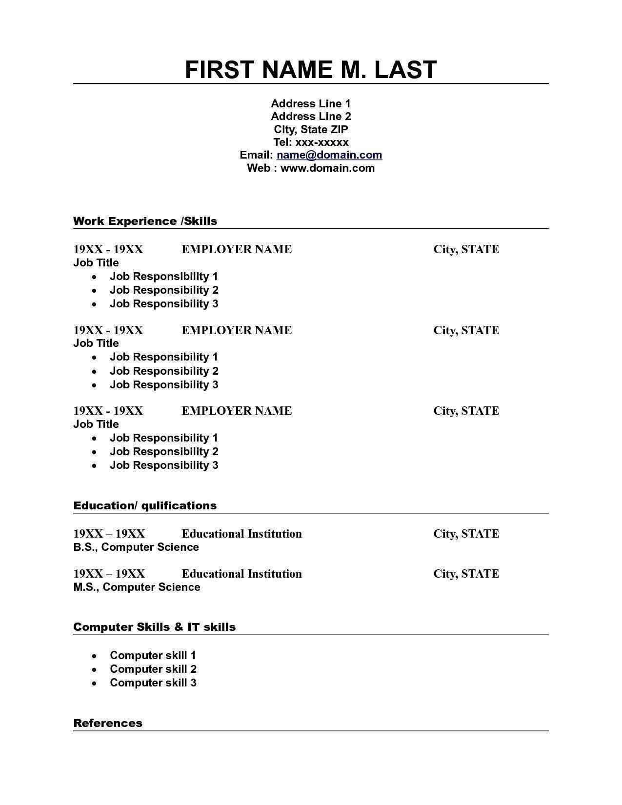 Printable Resume Templates Word Free Guide Free Printable Resume For - Free Printable Resume Templates Microsoft Word