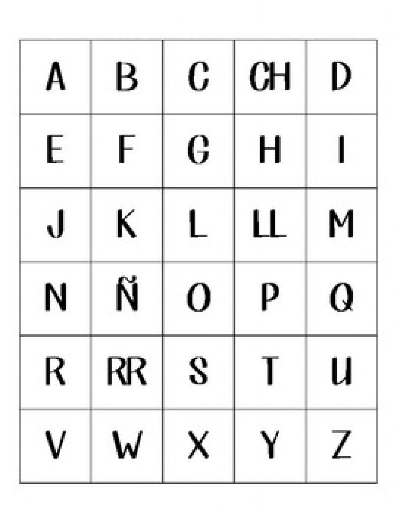 Printable Spanish Alphabet Bingo Cards Photos Alphabet Collections