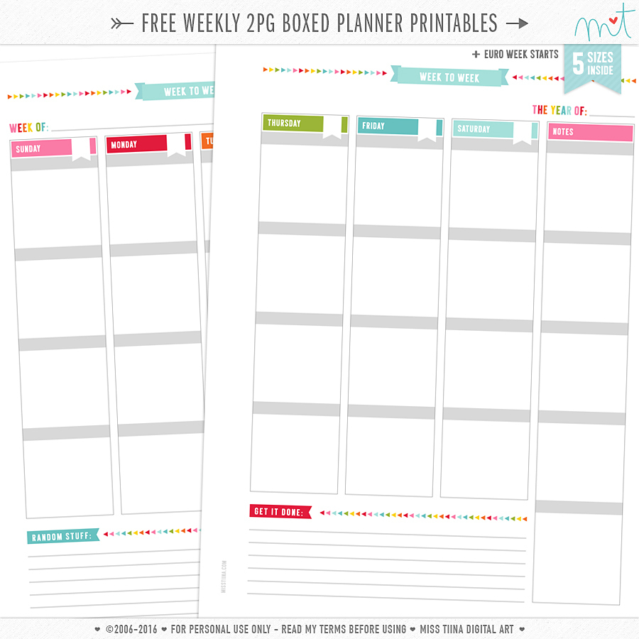 Printables | Misstiina - Free Printable Student Planner 2017