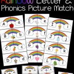 Rainbow Letter And Phonics Picture Match Free Printable   | Abcs   Free Printable Rainbow Letters