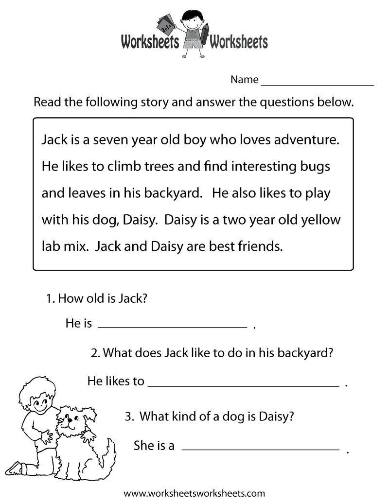 Reading Comprehension Practice Worksheet Printable | Language - Free Printable Reading Comprehension Worksheets For 3Rd Grade