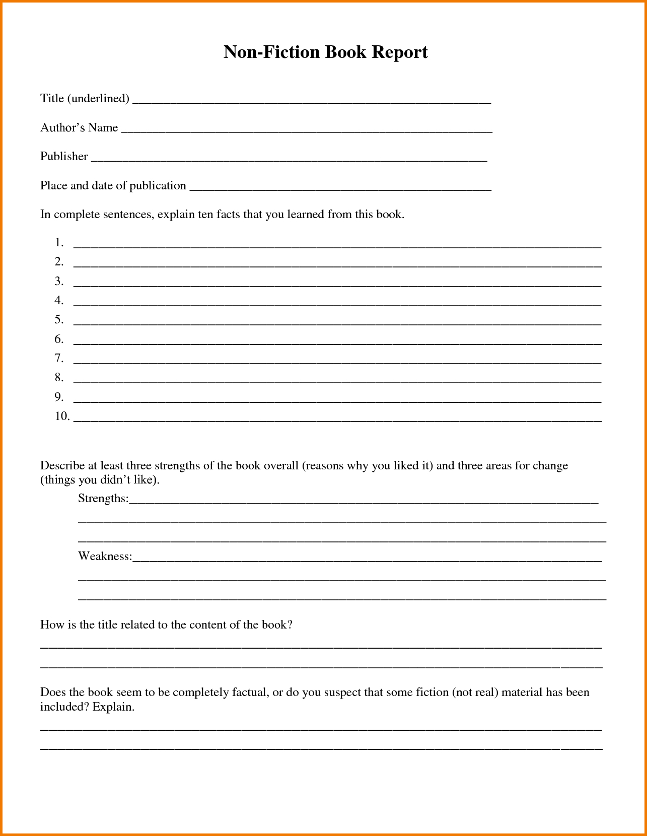 Report: Free Printable Book Report Template. Book Report Template - Book Report Template Free Printable