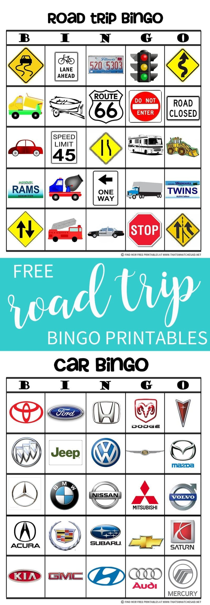 Road Trip Bingo Game Free Printable - That&amp;#039;s What Che Said - Free Printable Car Bingo