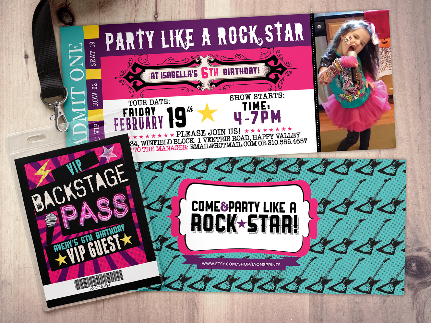 Rock Star Concert Ticket Birthday Party Invitation- Music Invitation - Free Printable Karaoke Party Invitations