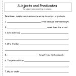 Second Grade Sentences Worksheets, Ccss 2.l.1.f Worksheets.   Free Printable Subject Predicate Worksheets 2Nd Grade