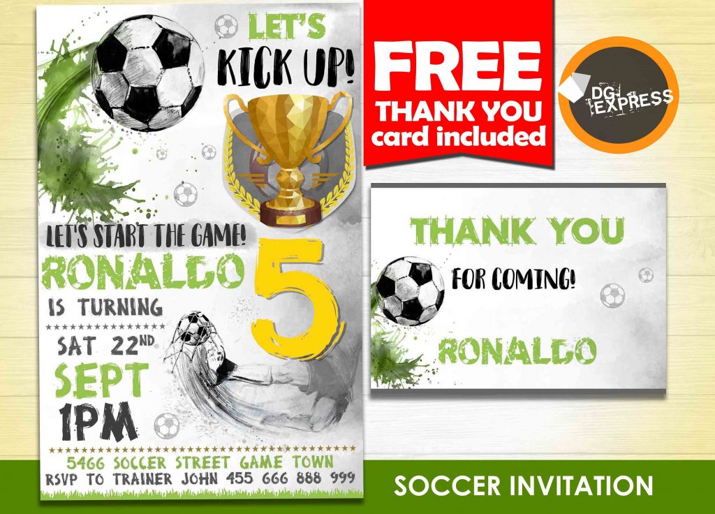 Free Printable Soccer Thank You Cards