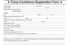 Summer Camp Sign Up Sheet Template - Free Printable Summer Camp Registration Forms