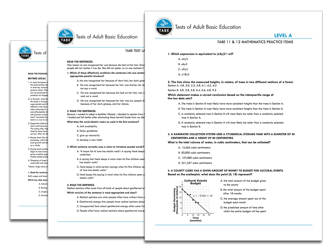 Tabe 11&amp;amp;12 Sample Practice Items | Tabetest | Tabetest - Tabe Practice Test Free Printable