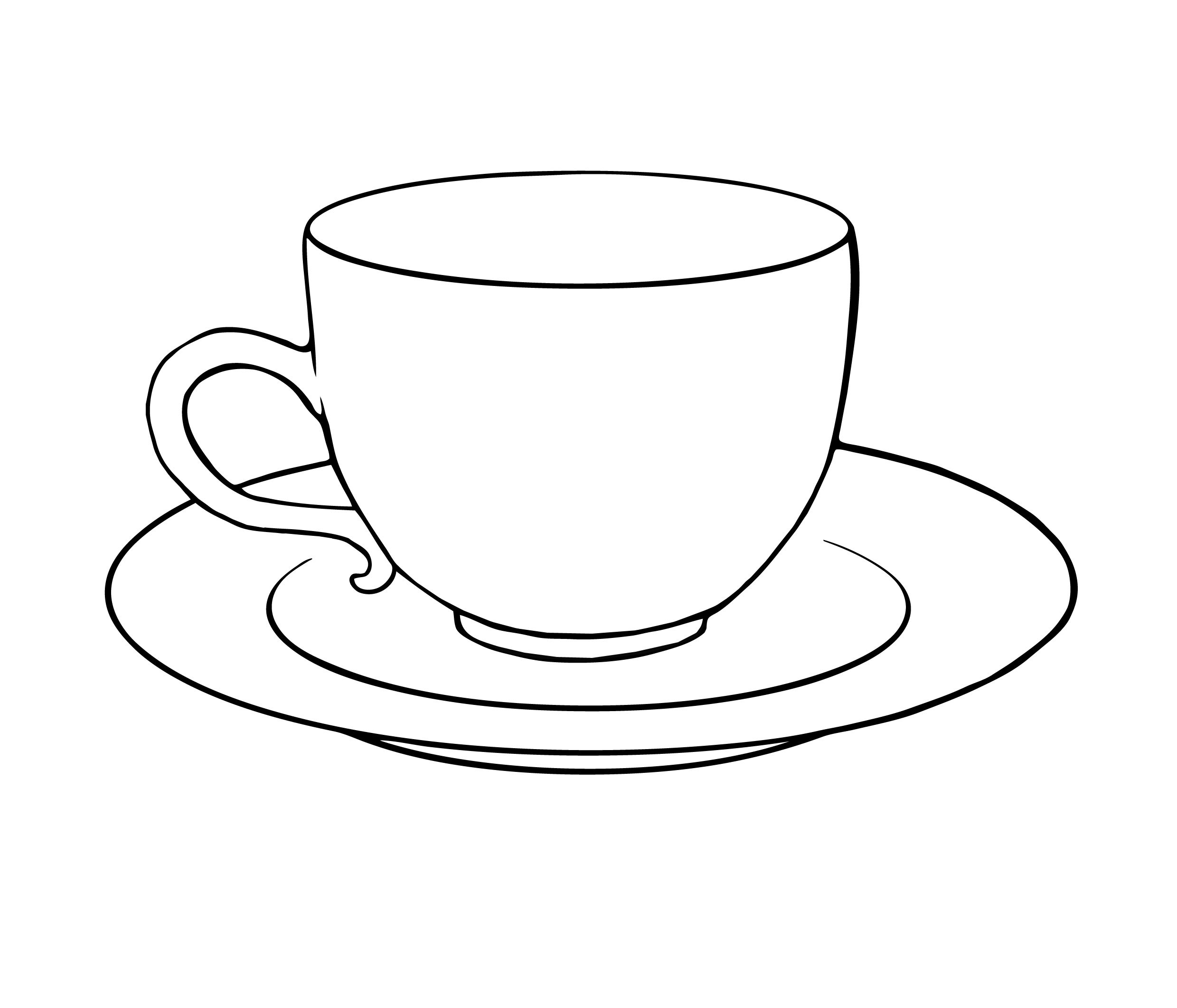 Tea Cup And Saucer Drawing Sketch Coloring Page | Crafty Stuff - Free Printable Tea Cup Coloring Pages