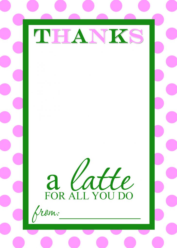Thanks A Latte Free Printable Gift Tag
