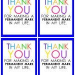 Teacher Appreciation Marker Gift Tag (Free Printable   Free Printable Name Tags For Teachers