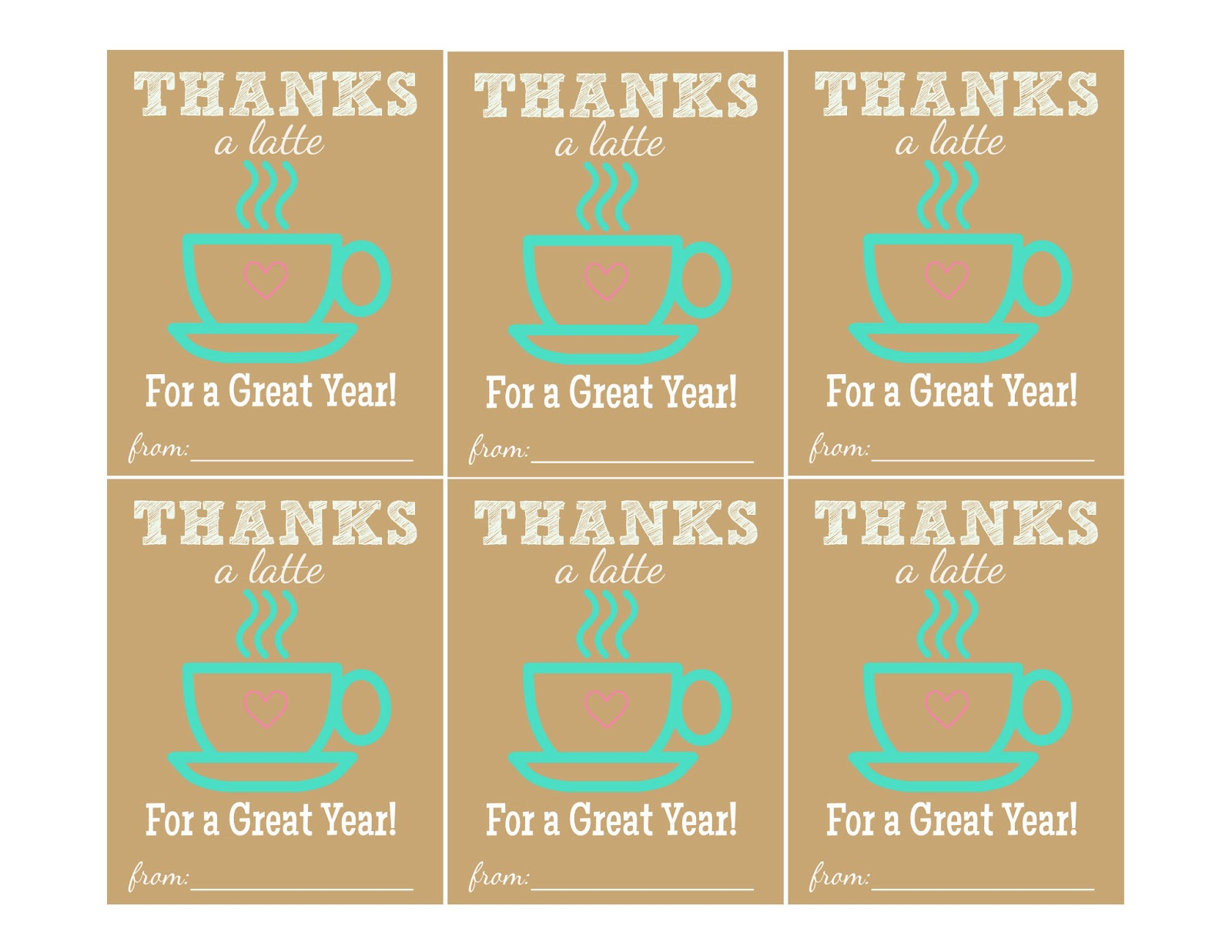 The Larson Lingo: Thanks A Latte {Free Printable} - Thanks A Latte Free Printable Tag