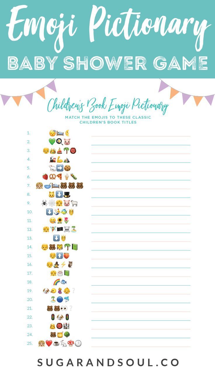 This Free Emoji Pictionary Baby Shower Game Printable Uses Emoji - Emoji Bridal Shower Game Free Printable