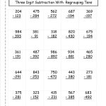 Three Digit Subtraction With Regrouping Worksheet | Learning   Free Printable 3 Digit Subtraction With Regrouping Worksheets