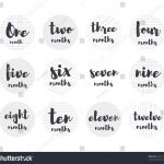 Vector Baby 112 Months Milestone Printable Stock Vector (Royalty   Free Printable Baby Month Stickers