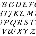Vintage Calligraphy Uppercase & Lowercase Letter Stencils A Z 1/4 To   Free Printable 12 Inch Letter Stencils